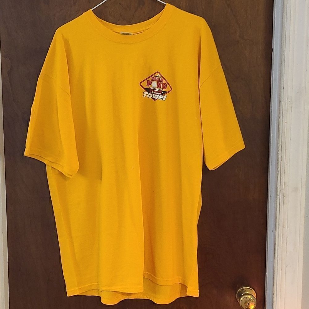 Gildan Yellow XL Beer Pong Tee Shirt